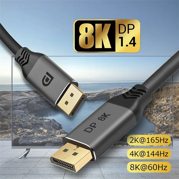 3m DP-кабель DP to DisplayPort 1.4 Cable 8K 60HZ Adapter Converter Cord для видео ПК, ноутбука, телевизора