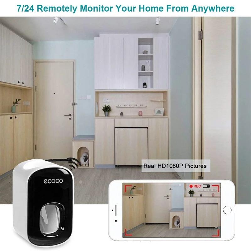 Multifunctional Automatic Toothpaste Dispenser WiFi Camera Motion Detection Hidden Spy Cam for Home