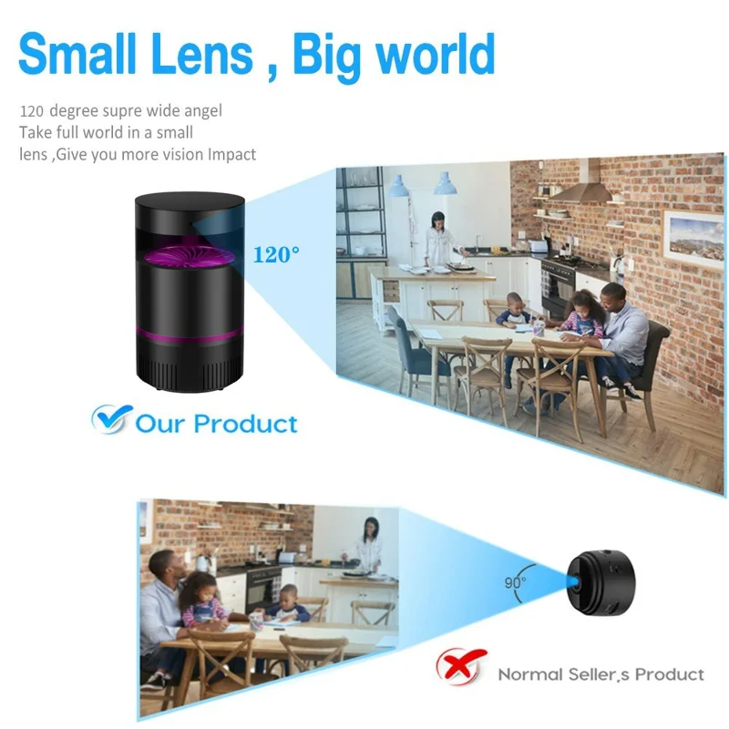 Lampada antizanzare multifunzionale con Telecamera WiFi e Rilevamento di Movimento HD 1080P per la Sicurezza Domestica