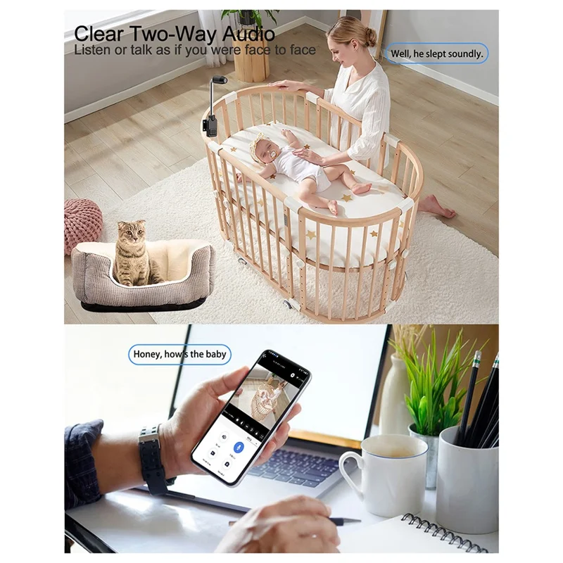 Telecamera di sicurezza domestica intelligente W7 per il monitoraggio di bambini e animali domestici 4K 1080P Visione notturna Audio bidirezionale WiFi Telecamera di sorveglianza