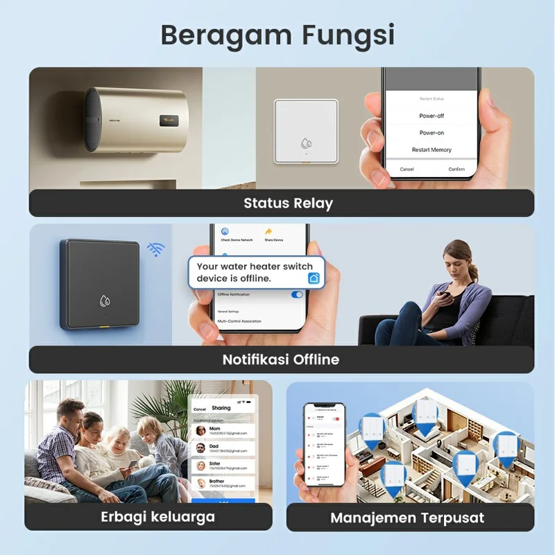 KG128 4000W WiFi Smart Timer Switch for Water Heater Power Monitor Work with Alexa Google Assistant, EU Plug - White
