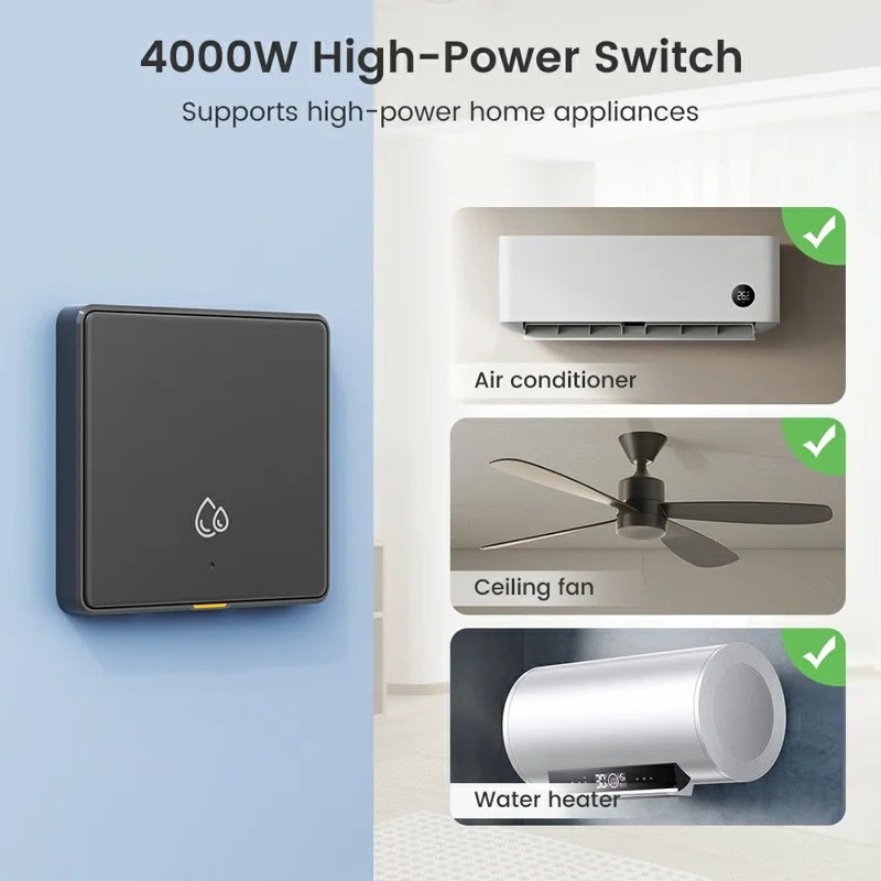 KG128 4000W WiFi Smart Timer Switch for Water Heater Power Monitor Work with Alexa Google Assistant, EU Plug - White