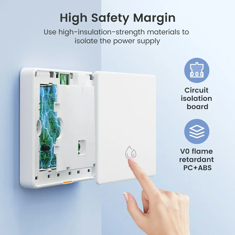KG128 4000W WiFi Smart Timer Switch for Water Heater Power Monitor Work with Alexa Google Assistant, EU Plug - White