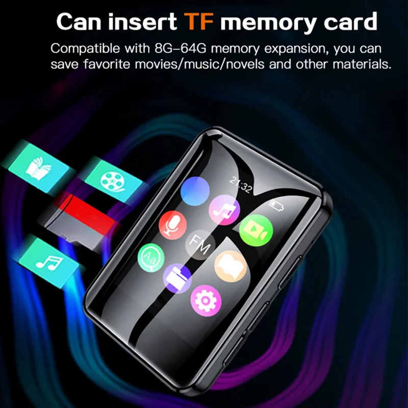 MROBO A7 16GB Memory MP3 MP4 Player 2.0 Inch Screen Portable Bluetooth-Compatible Mini Music Player