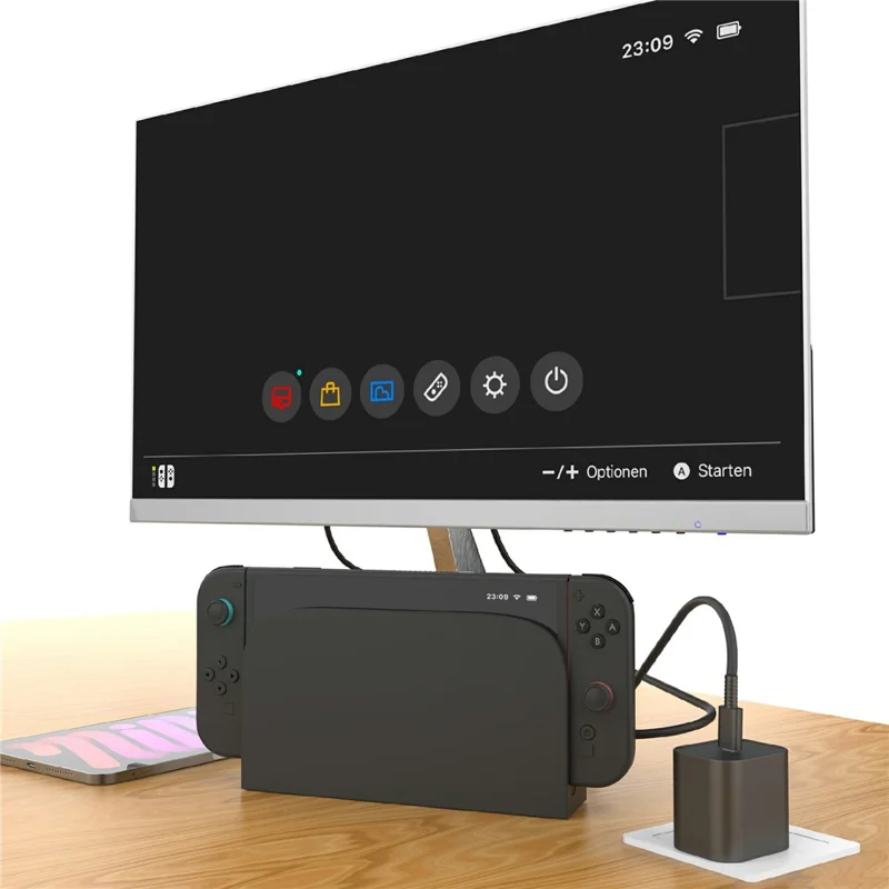 HYC-1638 EU Plug 60W Charger for Nintendo Switch 2 Game Console USB C Power Adapter with Cable