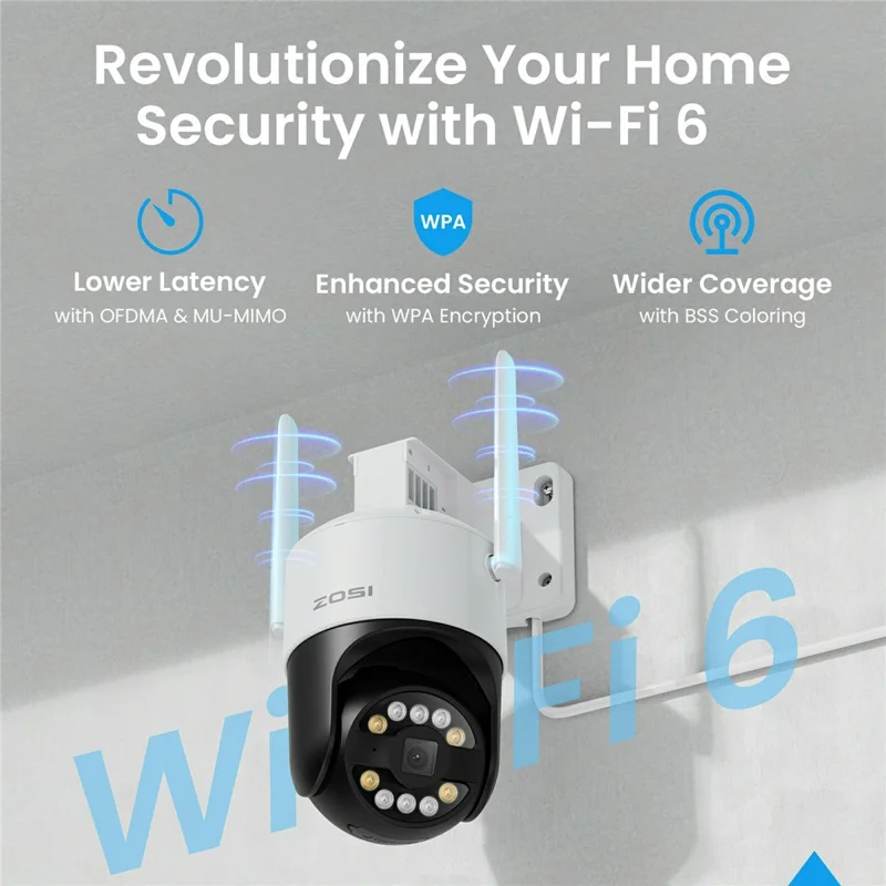 ZOSI C296 3K 5MP WiFi 6 Système de Caméras de Sécurité avec Détection Humaine et Véhicule - 4 Caméras Pivotantes, NVR 8CH 4K avec Disque Dur de 1 To - Prise US