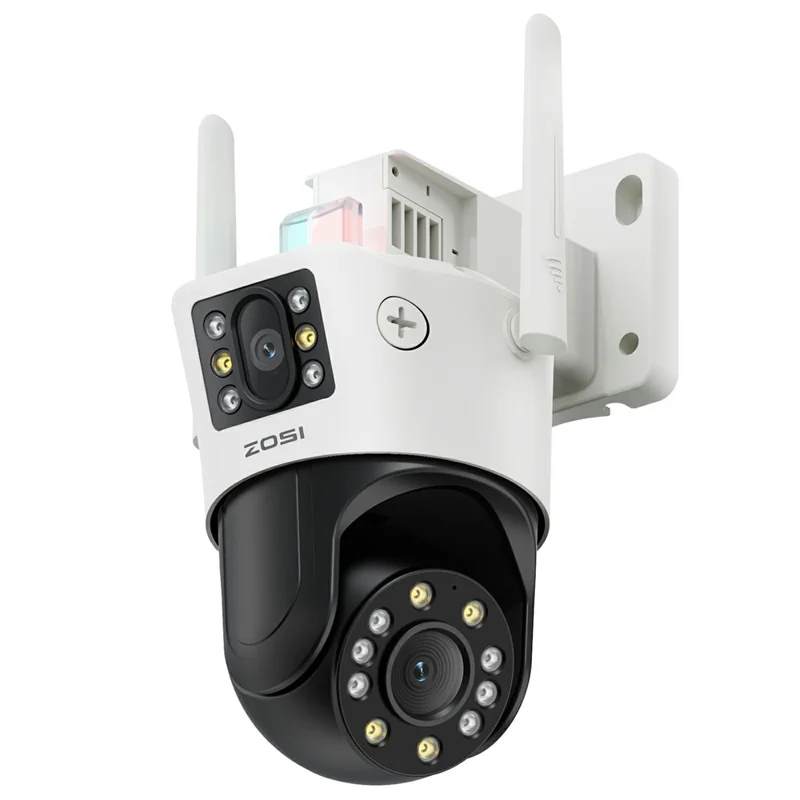 ZOSI C298 SE 4MP Dual Lens WiFi Camera AI Human  /  Vehicle Detection Two Way Audio Outdoor Security Cam - US Plug