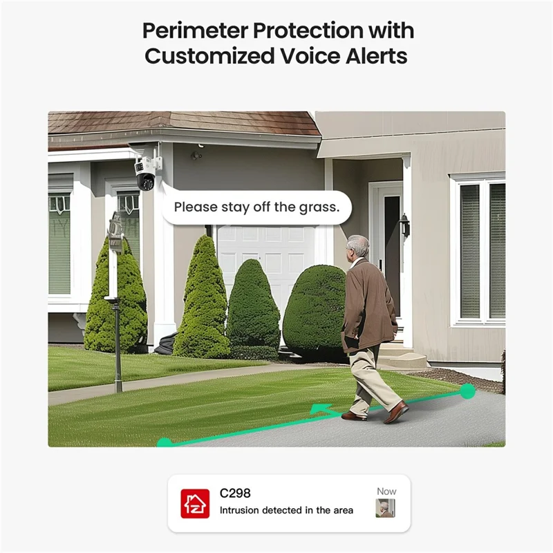 ZOSI C298 SE 4MP Dual Lens WiFi Camera AI Human  /  Vehicle Detection Two Way Audio Outdoor Security Cam - US Plug