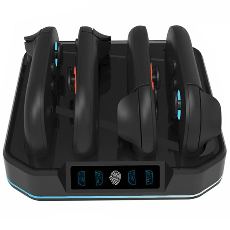 KJH KJH-NS2-026 Зарядная станция-докстанция 4 в 1 для контроллеров Nintendo Switch 2 с цветным LED-индикатором - Черный