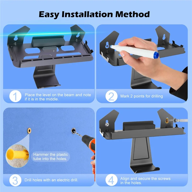 For Nintendo Switch / Switch 2 / Switch OLED Wall Mount Bracket Game Console Holder with Game Card Slots / Controller Hook