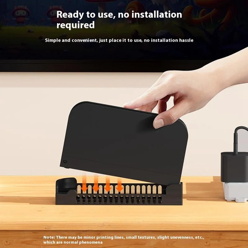 For Nintendo Switch 2 Gaming Console Cooling Stand Elevated Ventilation Dock Heat Dissipation Bracket - Black+Game Card Slot