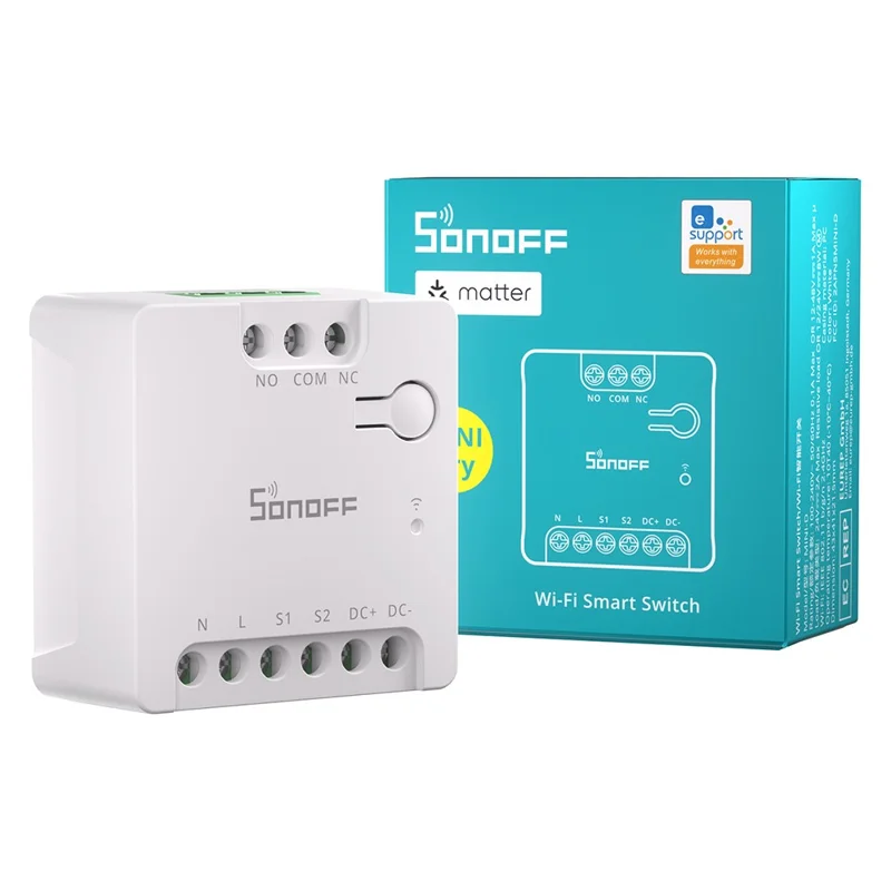 SONOFF MINI-D Commutateur intelligent WiFi Relais à contact sec Protocole Matter Prise en charge d'entrée AC/DC Contrôle intelligent