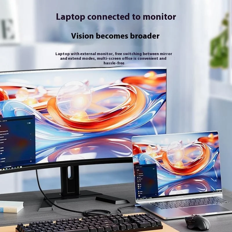 V292 4K 60Hz Type-C to Type-C + HD2.0 Adapter Cable 2 in 1 High Speed Data Transfer Video Converter