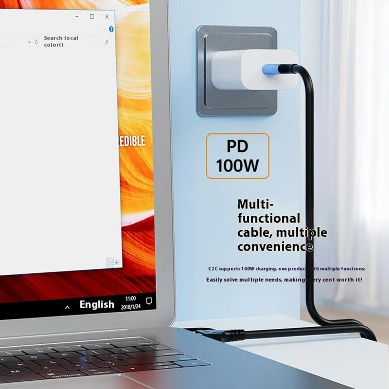 V292 4K 60Hz Type-C to Type-C + HD2.0 Adapter Cable 2 in 1 High Speed Data Transfer Video Converter