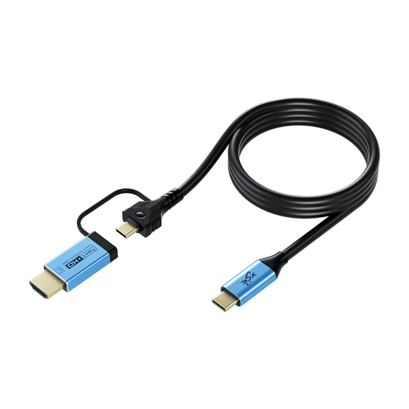 V292 4K 60Hz Type-C to Type-C + HD2.0 Adapter Cable 2 in 1 High Speed Data Transfer Video Converter