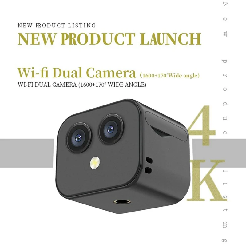 D3 Dual Lens WiFi Camera 4K HD Wireless Network Monitoring Remote Control Night Vision Cam