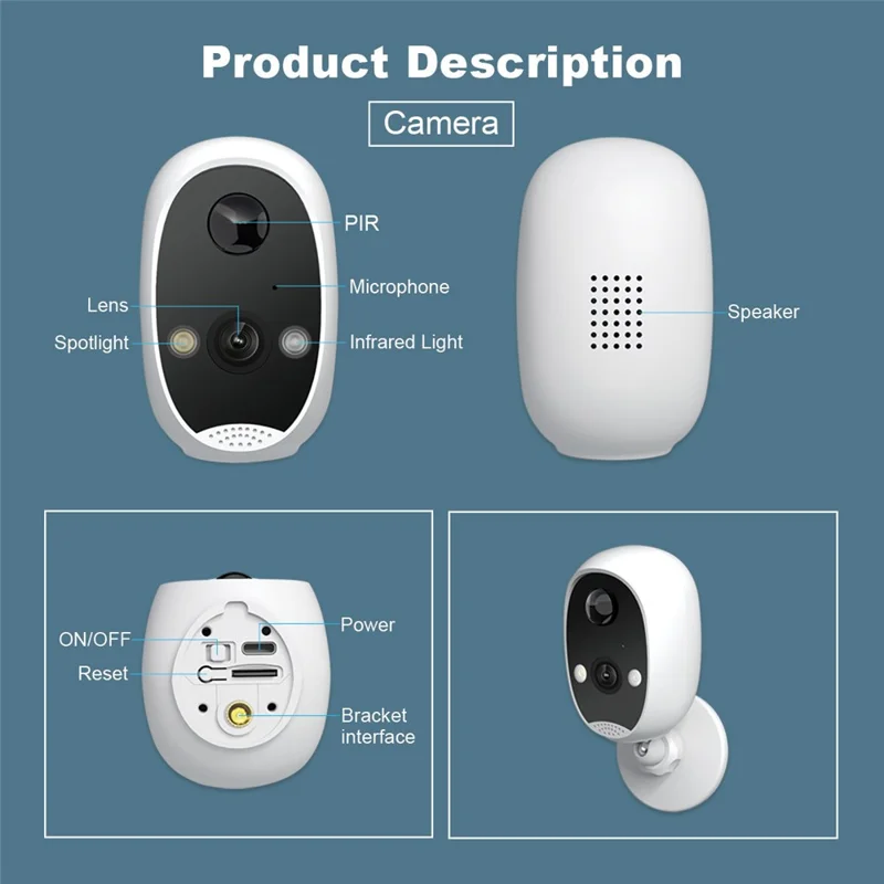 SRIHOME DH051_002_008 Smart Wireless Doorbell Set 4MP HD Indoor Video Intercom Low Power Consumption for Home - US Plug