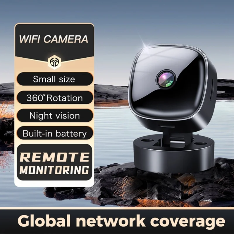 Telecamera WiFi compatta S1 Rotazione a 360° HD 1080P Monitoraggio remoto Telecamera per la sicurezza interna con visione notturna