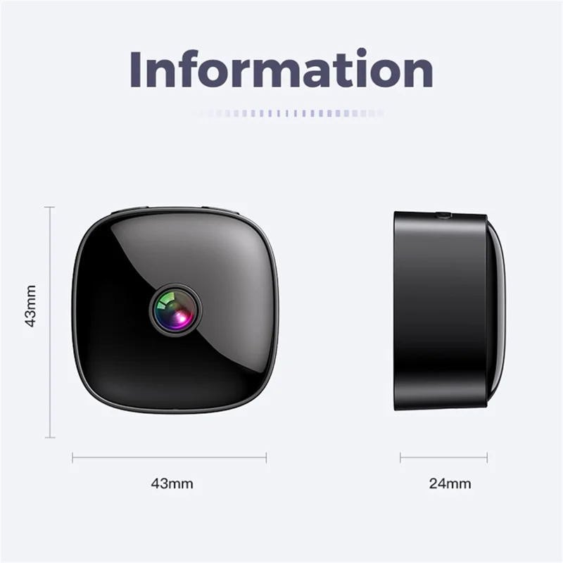 Telecamera WiFi compatta S1 Rotazione a 360° HD 1080P Monitoraggio remoto Telecamera per la sicurezza interna con visione notturna