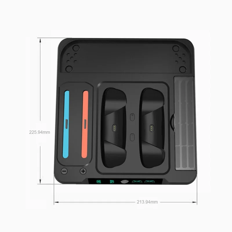 KJH NS2-525 For Nintendo Switch 2 / Switch 2 Pro Controller Charging Dock RGB Lighting USB Hub with Game Card Slots