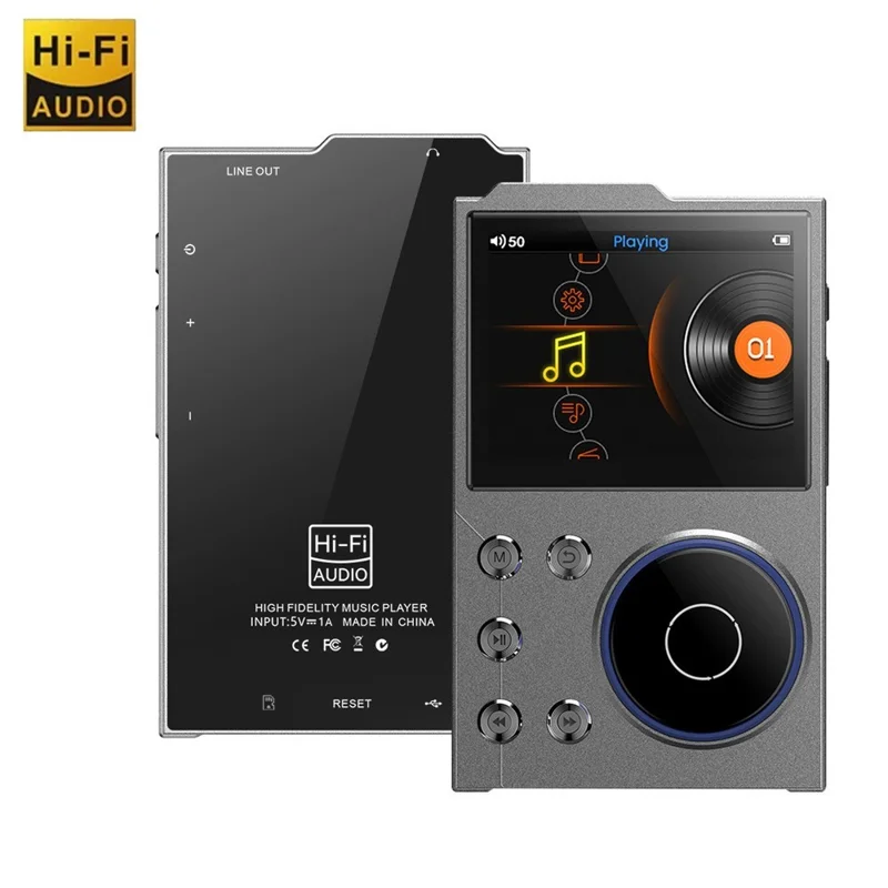 Reproductor de música Hi-Fi T10 de 16 GB con pantalla de 2,4 pulgadas y audio sin pérdida de calidad con Bluetooth 5.0