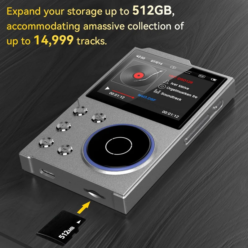 Reproductor de música Hi-Fi T10 de 16 GB con pantalla de 2,4 pulgadas y audio sin pérdida de calidad con Bluetooth 5.0