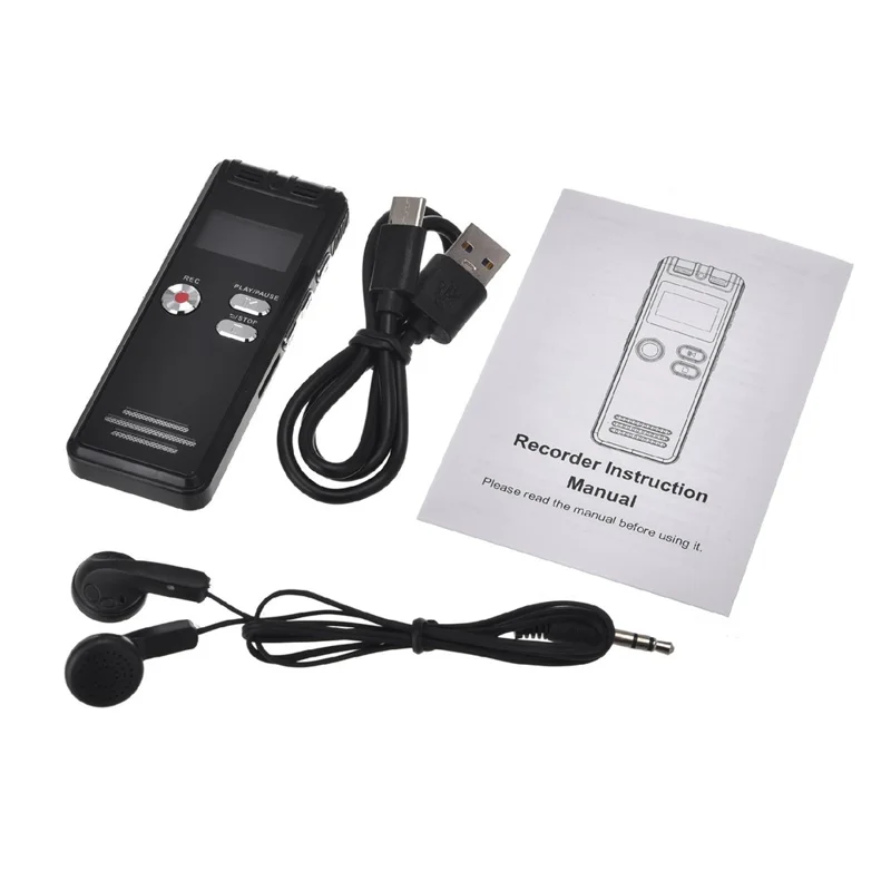 جهاز تسجيل صوتي N15 بسعة 8 جيجابايت بشاشة LED بحجم 0.8 بوصة، قلم تسجيل عالي الدقة مع تقليل الضوضاء، يدعم بطاقة TF للاجتماعات والمحاضرات