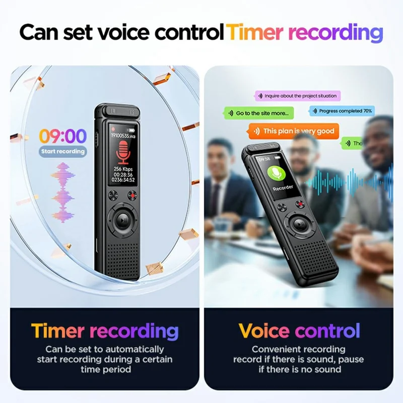 A30 8GB AI-röstspegling 360° omgivningsbrusreducering Inspelningsenhet Enkeltrycksinspelning MP3-spelare