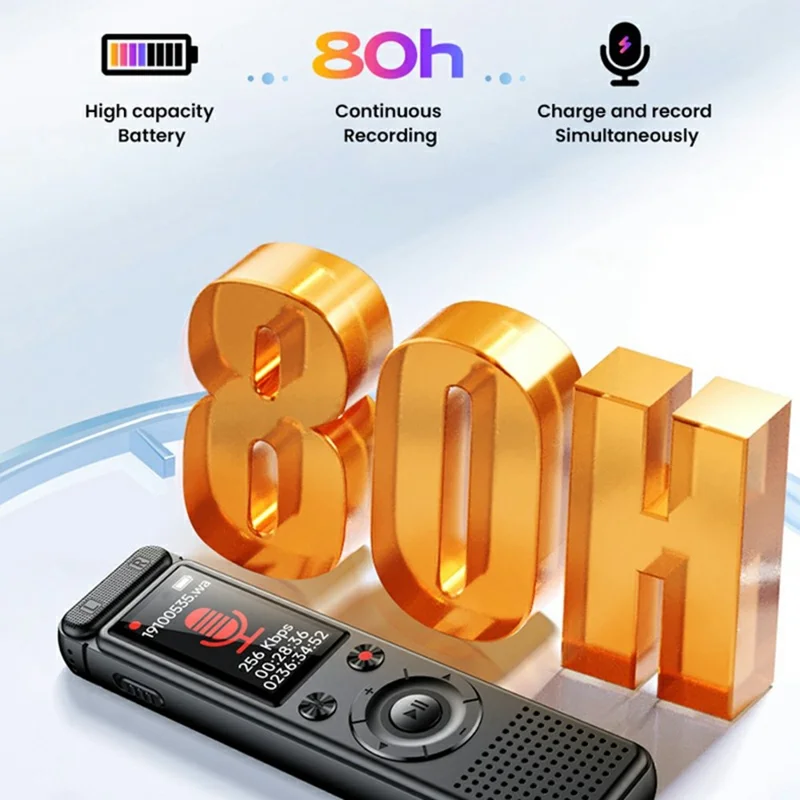 A30 8GB AI-röstspegling 360° omgivningsbrusreducering Inspelningsenhet Enkeltrycksinspelning MP3-spelare