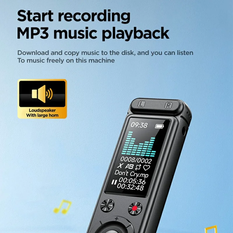 A30 8GB AI-röstspegling 360° omgivningsbrusreducering Inspelningsenhet Enkeltrycksinspelning MP3-spelare