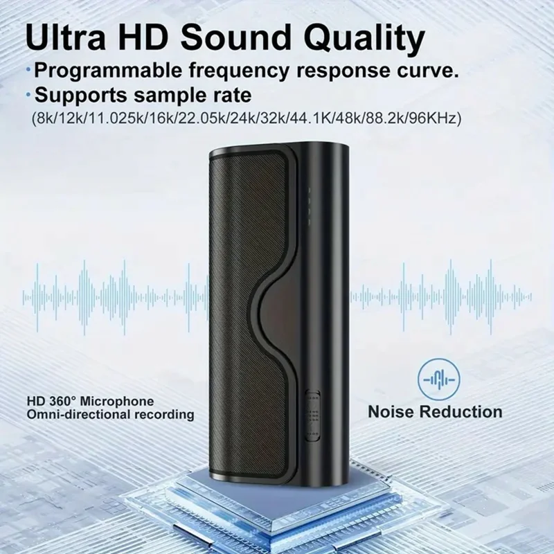 جهاز تسجيل صوتي DVR23 بضغطة زر واحدة مع خاصية تقليل الضوضاء والتسجيل النشط بالصوت مع نسخ نصي