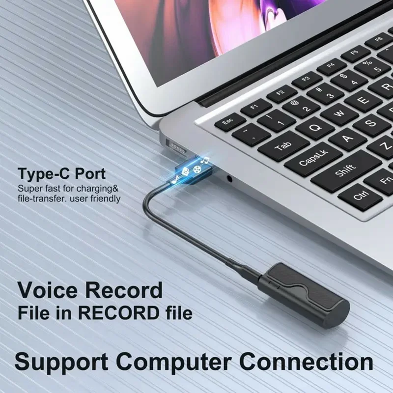جهاز تسجيل صوتي DVR23 بضغطة زر واحدة مع خاصية تقليل الضوضاء والتسجيل النشط بالصوت مع نسخ نصي