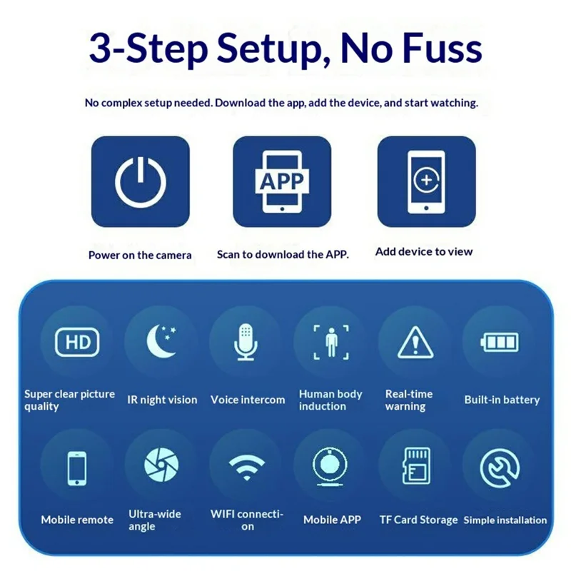A10 Telefon-Fernbedienung Smart-Sicherheitskamera Wireless WiFi HD-Kamera mit IR-Nachtsicht für zu Hause