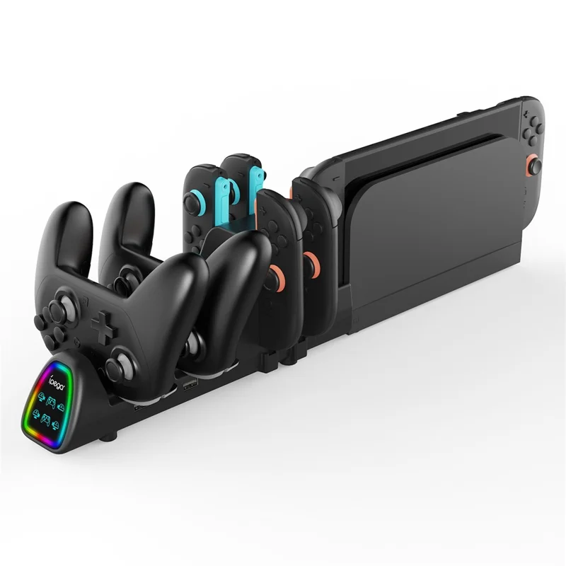 IPEGA PG-SW2187 10 w 1 stacja ładująca RGB dla kontrolerów Nintendo Switch / Switch 2 i Pro