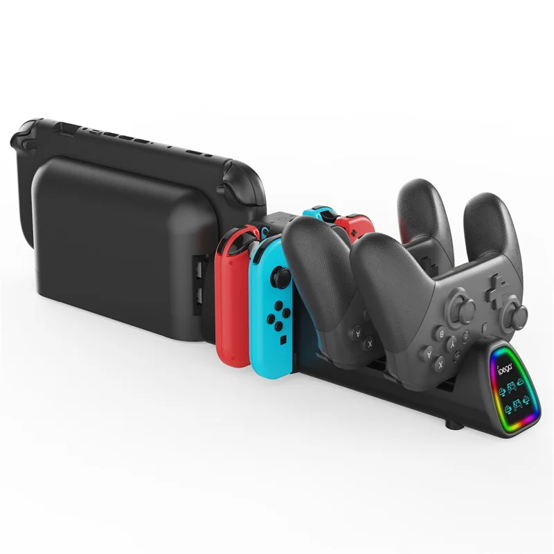 IPEGA PG-SW2187 10 w 1 stacja ładująca RGB dla kontrolerów Nintendo Switch / Switch 2 i Pro