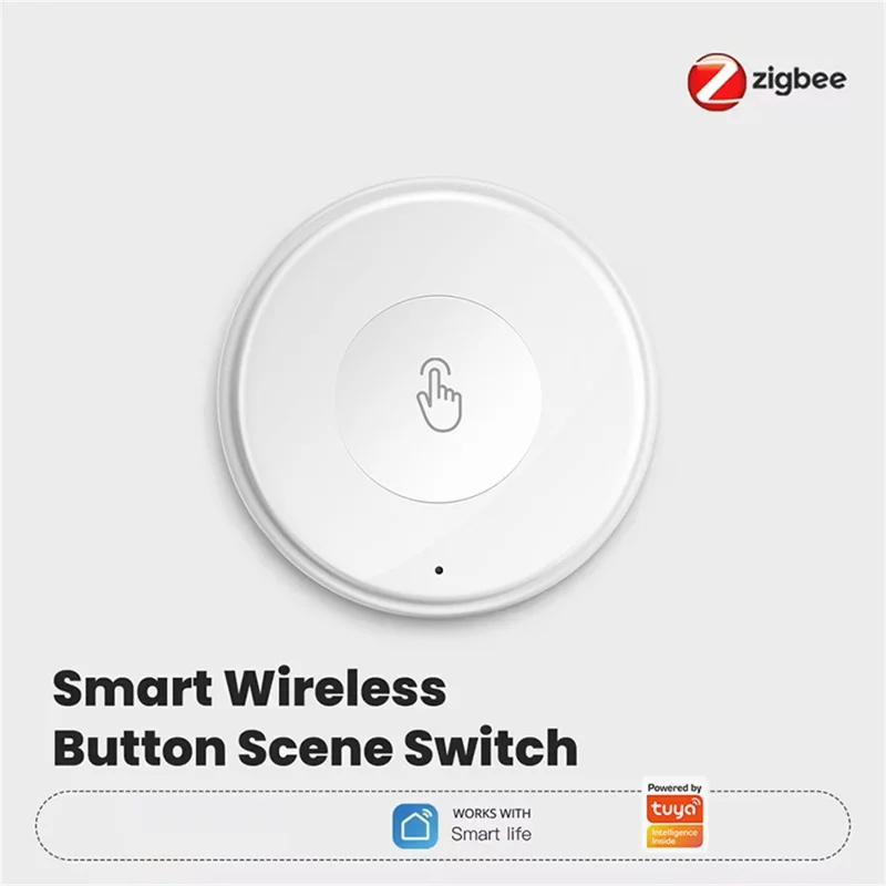 SWITCH-01 Tuya Zigbee Scene Switch Smart Home Control Panel Wireless Remote with Click, Double Click - White