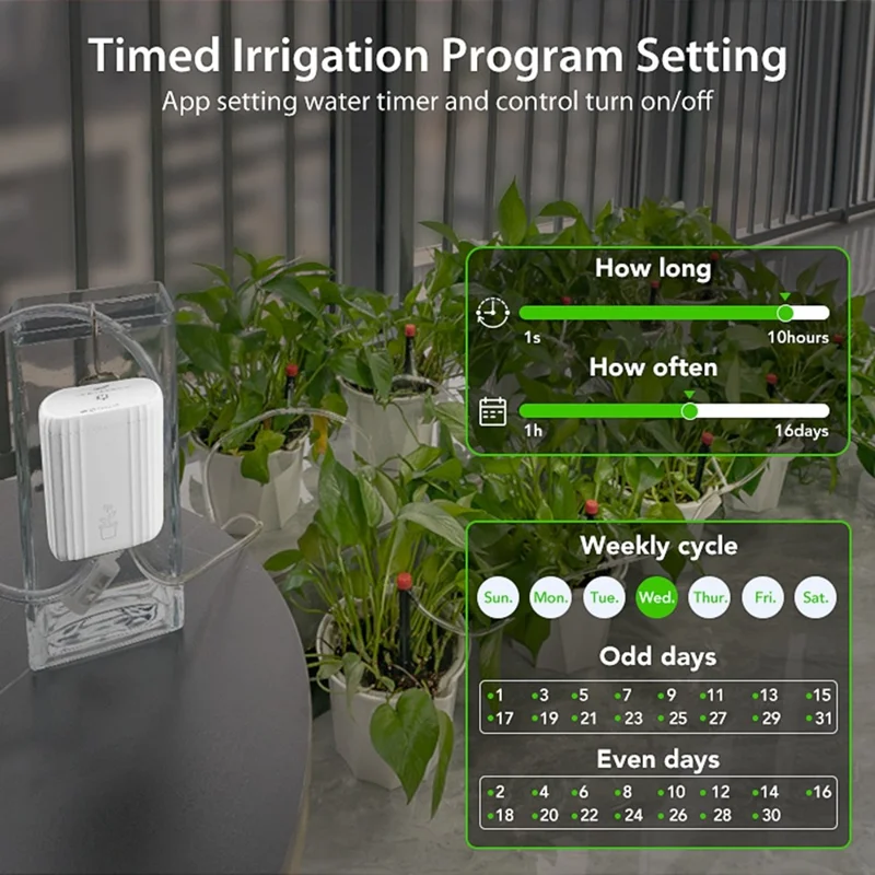 NEO NAS-WV08W Tuya WiFi Smart Auto Plant Watering System Timer Remote Control Indoor Balcony Flower Pot Irrigation Dripper