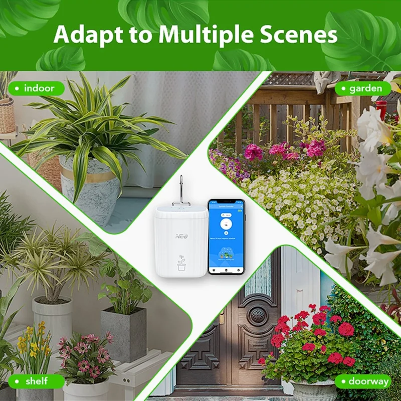 NEO NAS-WV08W Tuya WiFi Smart Auto Plant Watering System Timer Remote Control Indoor Balcony Flower Pot Irrigation Dripper
