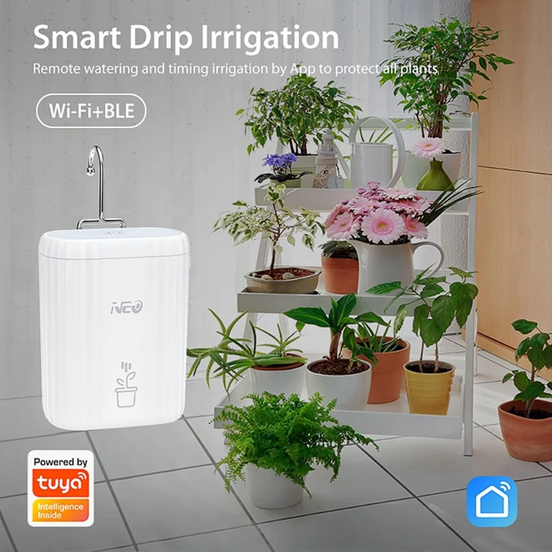 NEO NAS-WV08W Tuya WiFi Smart Auto Plant Watering System Timer Remote Control Indoor Balcony Flower Pot Irrigation Dripper