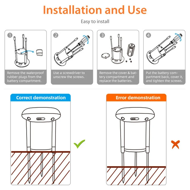 Sensor de Solo Inteligente NEO ZigBee NAS-STH02B à Prova de Água IP66 com Energia Solar, Monitorização de Temperatura, Humidade e CE do Solo com Controlo por Aplicação - Cinzento