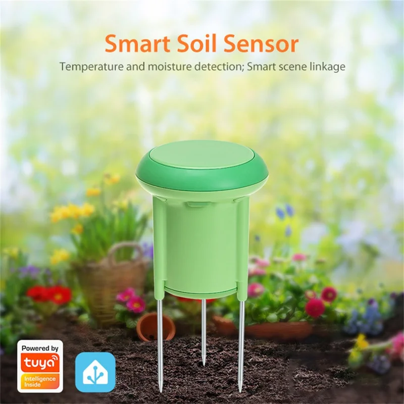 NEO ZigBee NAS-STH01B IP66 Waterproof Smart Soil Sensor Soil Temperature Humidity Monitor with App Control for Gardening - Green