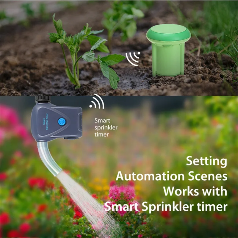 NEO ZigBee NAS-STH01B IP66 Waterproof Smart Soil Sensor Soil Temperature Humidity Monitor with App Control for Gardening - Green
