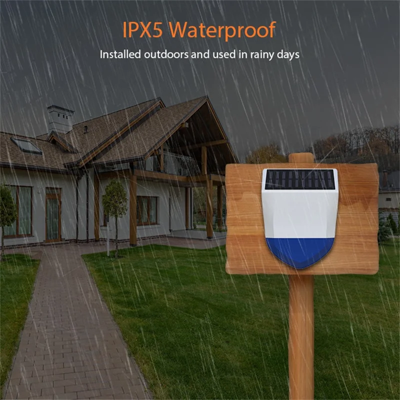 NEO ZigBee NAS-AB06B IPX5 Waterproof Solar Sound and Light Alarm Smart Outdoor Security Sensor with App Control