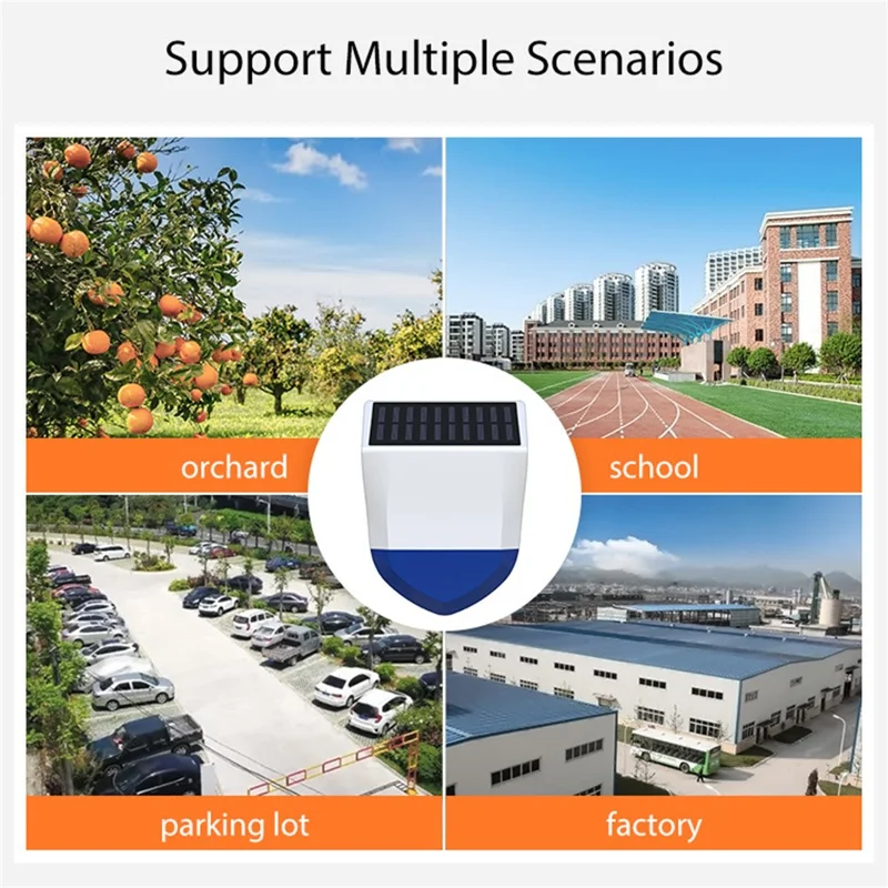 NEO ZigBee NAS-AB06B IPX5 Waterproof Solar Sound and Light Alarm Smart Outdoor Security Sensor with App Control