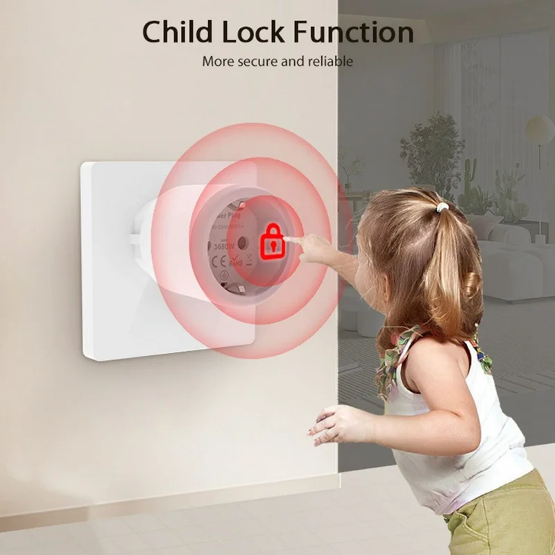 Prise intelligente NEO Matter NAS-WR10WM 16A WiFi avec compteur d'énergie, commande intelligente pour Apple / Google / Amazon - Prise UE