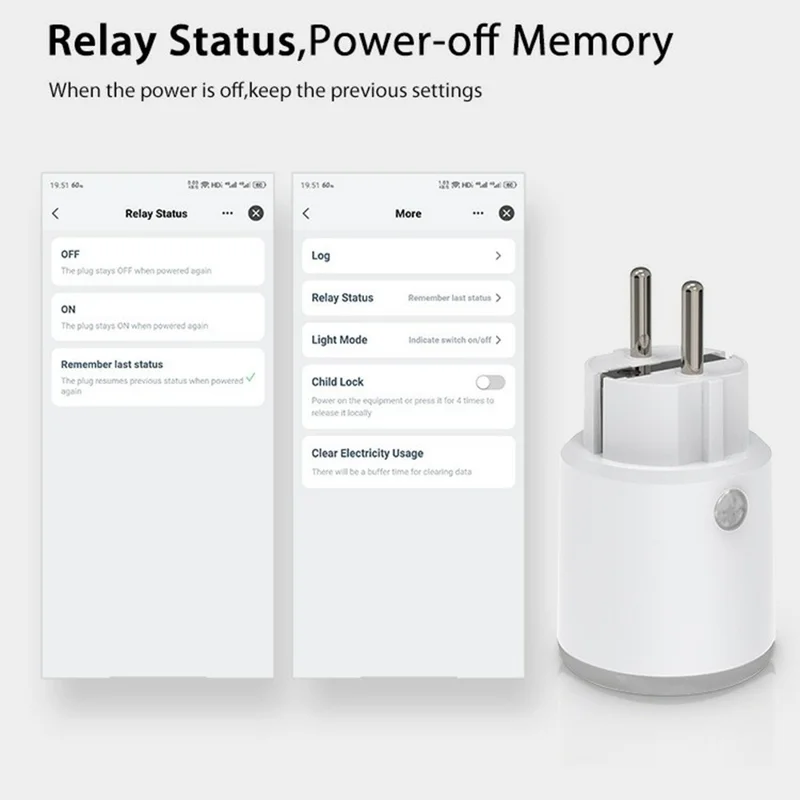 Prise intelligente NEO Matter NAS-WR15WM 16 A avec compteur d'énergie, commande intelligente pour Apple / Google / Amazon - Prise FR