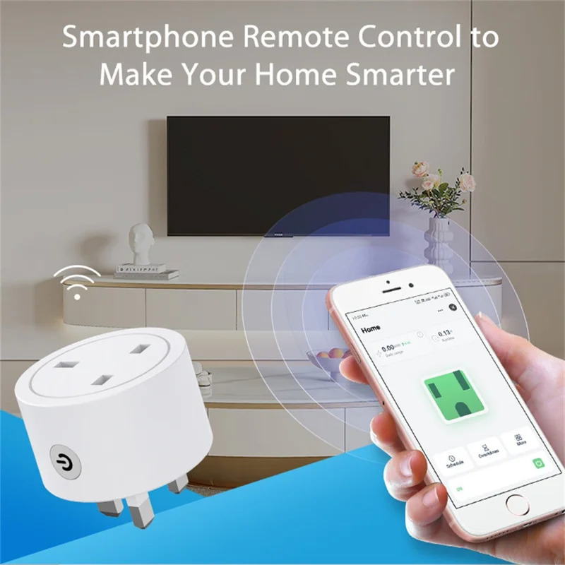 NEO NAS-WR16WM 16A Matter WiFi Smart Plug mit Leistungsmesser, funktioniert mit Apple Home / Google Assistant / Amazon Alexa, UK-Stecker