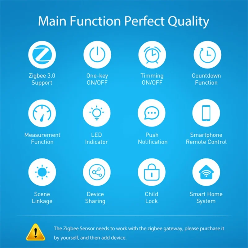 NEO NAS-WR01BH 16A ZigBee 3.0 Smart Plug Smart Wireless Fernbedienung Steckdose mit Energieüberwachung, EU-Stecker