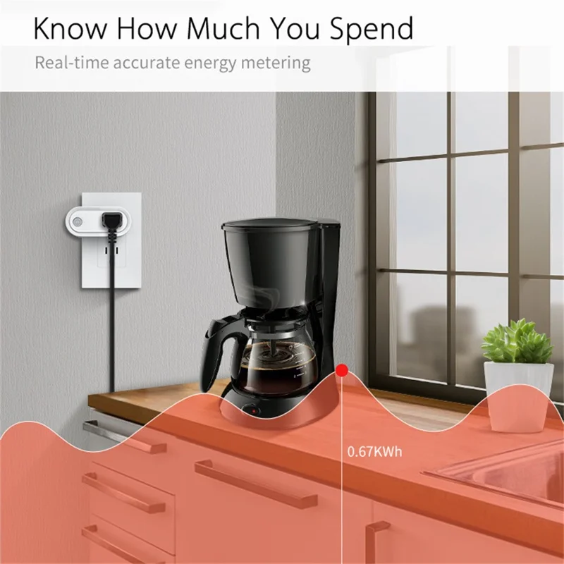 NEO NAS-WR12BH 15A Tomada Inteligente ZigBee 3.0 com Monitorização de Energia, Funciona com Apple HomeKit / Google Assistant / Amazon Alexa, Tomada EUA