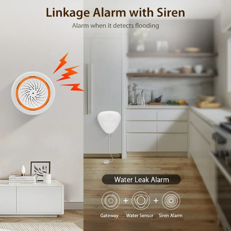 NEO NAS-WS11BH Tuya HomeKit and ZigBee Smart Water Leak Detector Alarm Sensor Wireless 2.4GHz for Home